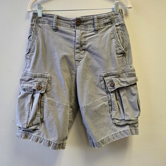 American Eagle Y2K Style Mens Distressed Faded Cargo Shorts Size 28 Gray Casual - Picture 1 of 9